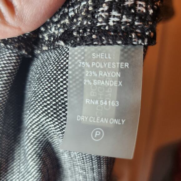 Calvin Klein Womens‎ Bell Sleeve Dress Size 12 Black White Houndstooth Plaid - Picture 6 of 8